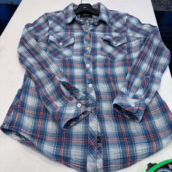 Rails Womens Blue Plaid Long Sleeve Button Down Shirt Size XS - Picture 10 of 11